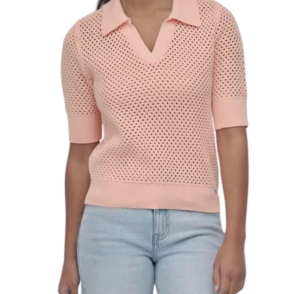 DKNY Tropical Peach Knit Top